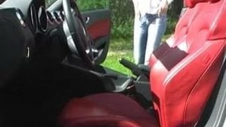 Girl-Meets-Car vid – she’s a squirter!