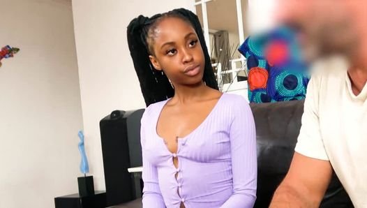 Sexy Black Thot Defiantly Impaled By Big White Cock Producer In An Audition